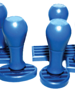 Rubber stamp with plastic handle